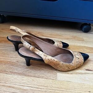 Clarks Patent Leather Cork Heels